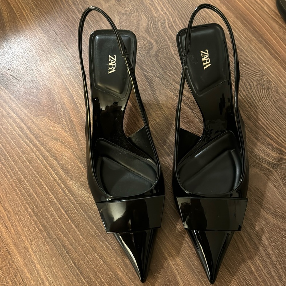 Zara patent leather 2” heels.